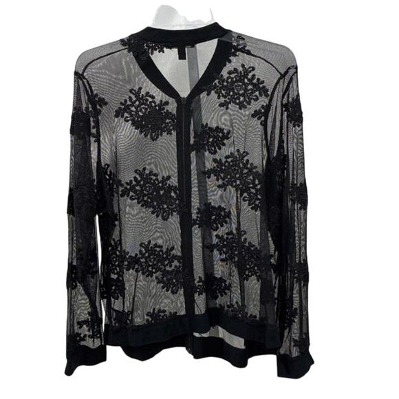 Torrid Sheer Mesh Lace Jacket – Size 2 – Zip Front – Festival Goth Y2K - Picture 1 of 4